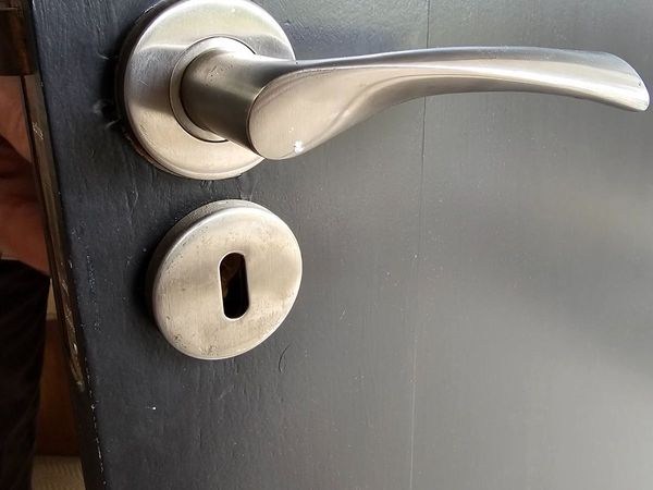10 Brushed Chrome Door Handle sets & Escutcheons - Main image