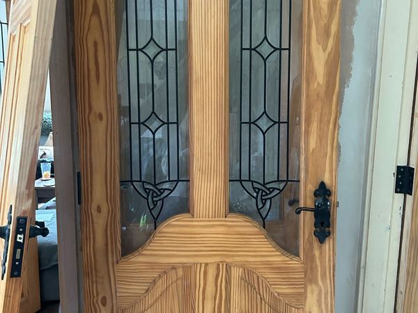 32” leaded glass pine door - Main image