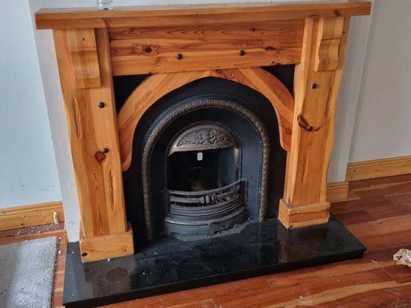 Fireplace timber, includes steel back, and granite - Main image