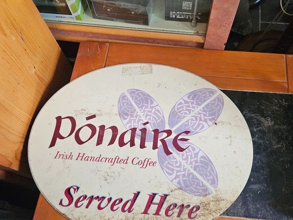 Poʻnaìre Irish Handcrafted Coffee Shop Sign - Main image