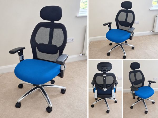 Premium Ergonomic Office Chair – Blue / Black - Main image