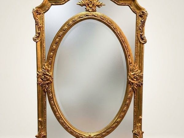 Magnificent French-Style Gilt Section Mirror - Main image