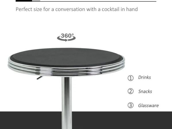 Aluminium Bar Table with Footrest Black - Main image