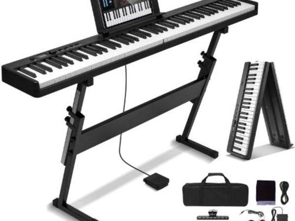 88 Key Folding Keyboard Piano, Bluetooth & MIDI, - Main image