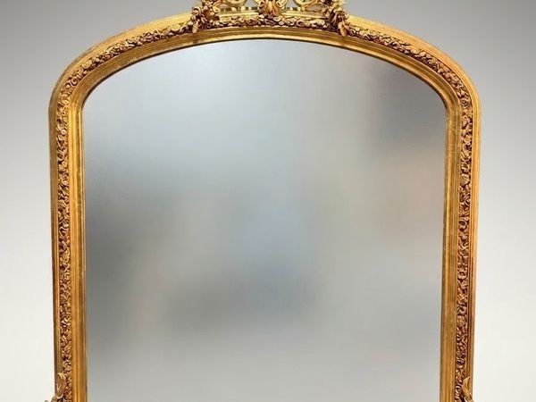 Large Victorian Style Giltwood Overmantel Mirror - Main image