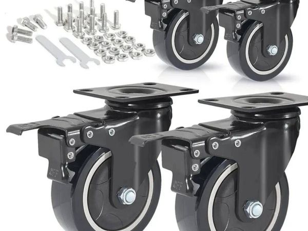 4x Heavy Duty Castor Wheels with 600kg Capacity - Main image
