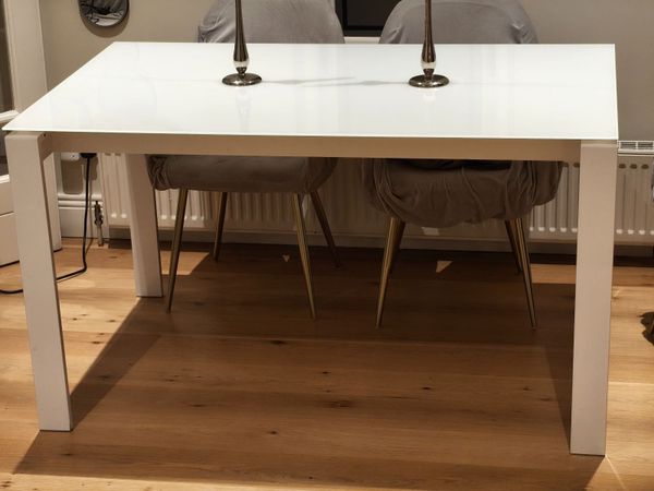 Large Extendable Glass Dining Table - Main image