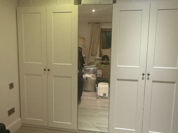 IKEA PAX Wardrobe 2.5m Wide Mirror Door Excellent Condition - Main image