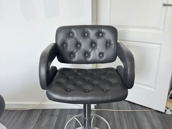 Grey Leather Bar Stool - Main image
