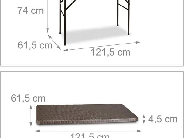 Portable Folding Rattan Table for Garden Patio - Main image
