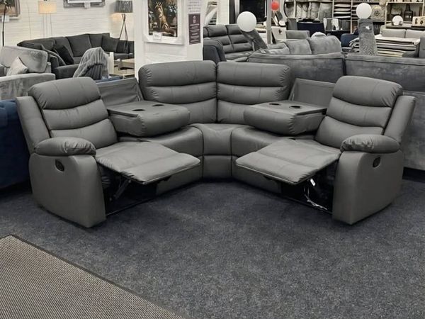 Roma Manual Corner Leather Recliner Sofa - Main image