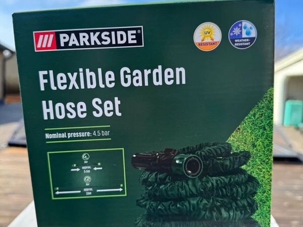 NEW IN BOX Parkside 15m Flexible Garden Hose - Main image