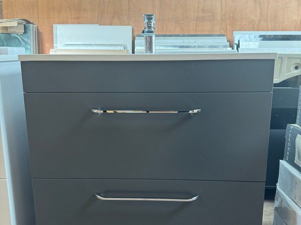 Brand New 800mm Grey Vanity , Basin & Tap - Main image