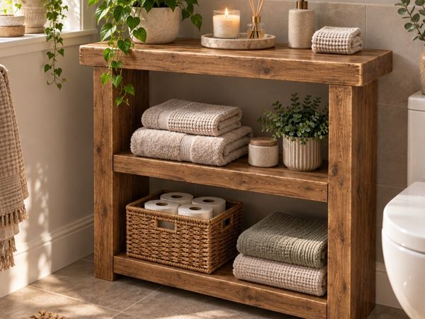 Handmade Rustic Bathroom Storage Unit - Main image