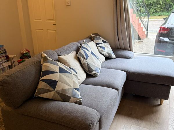 Beautiful gray 3 seater like new , quick sale 300e - Main image