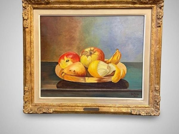 Exquisite Mid-Century Still Life Oil Painting (1947) - Main image