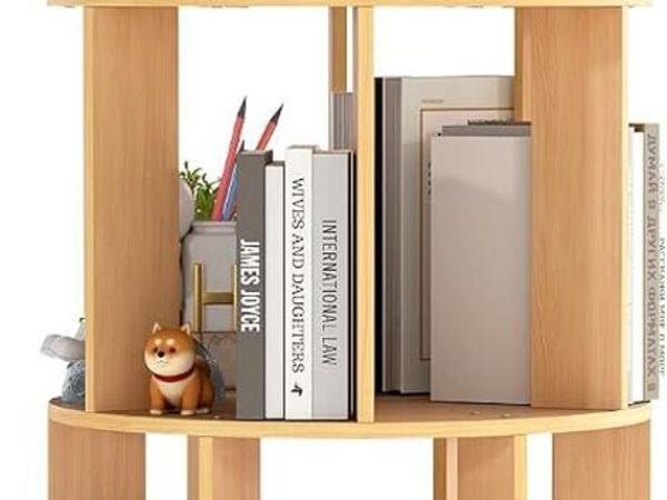 5 Tier Rotating Bookcase Original Wood Colour - Main image