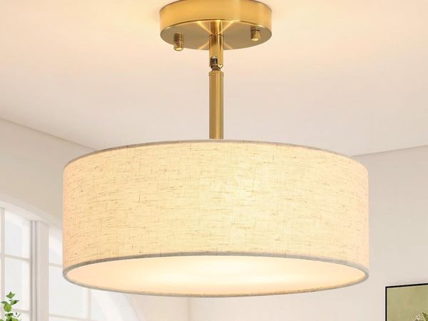 3 Ceiling Living Room Modern Fabric Shade - Main image