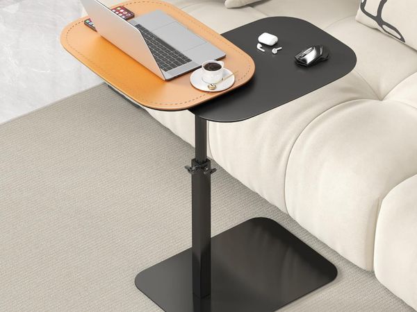 Adjustable Height C Shaped Side Table 360° Swivel - Main image