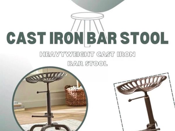 NEW Cast Iron Tractor Kitchen Bar Stool - Main image