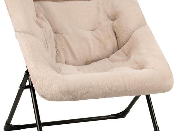 Armchair Saucer Chair Comfy Faux-Fur Reading - Main image