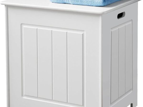 Wooden Storage Ottoman Bench Laundry Bin - Main image