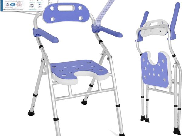Foldable Shower Chair Bath Stool with Adjustable - Main image