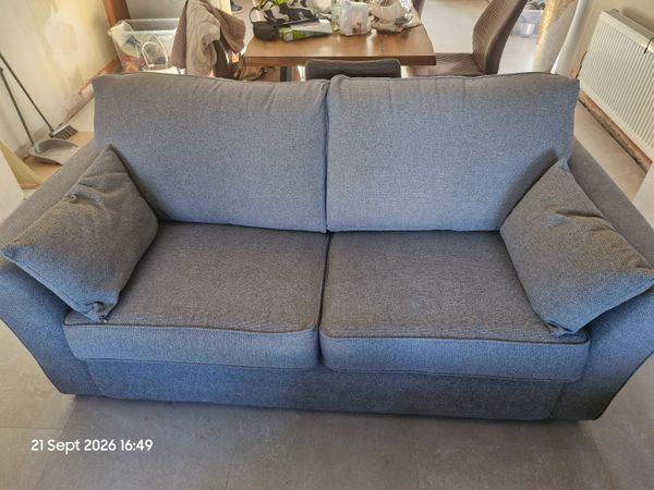 Light Grey 3 & 2 Seater Sofa + 2 Footstools - Main image