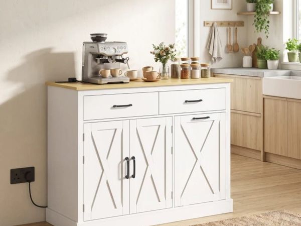 Tilt Out Trash Cabinet with Charging Station, Kitc - Main image