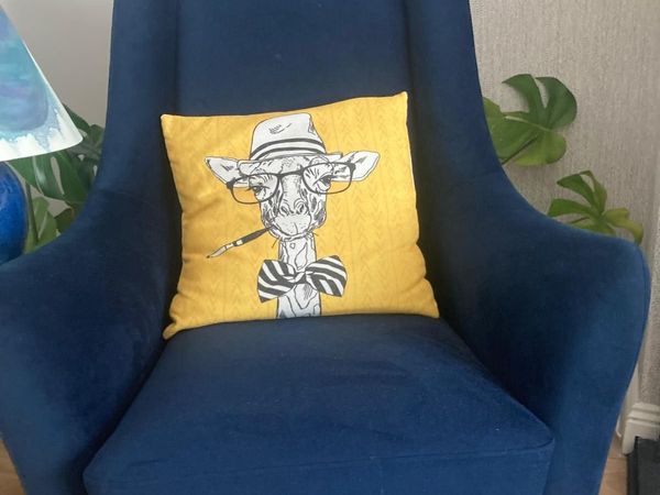 2 Ez Living Bella Navy Velvet Occasional Chairs - Main image
