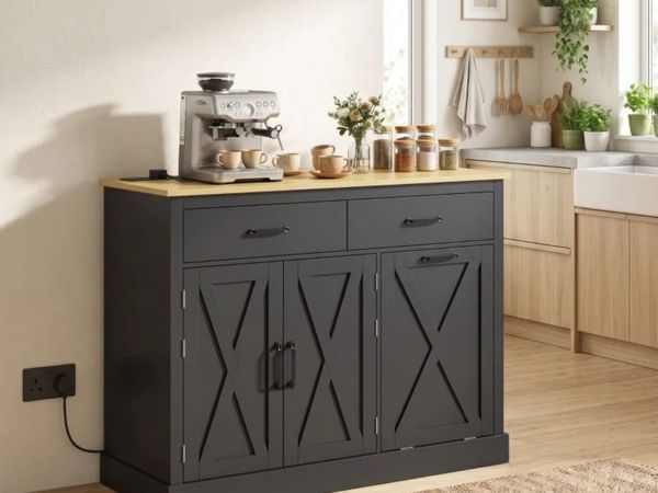 Tilt Out Trash Cabinet with Charging Station, Kitc - Main image