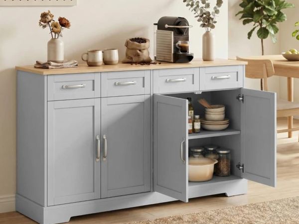 Sideboard Buffet Cabinet, 140 cm Kitchen Storage C - Main image