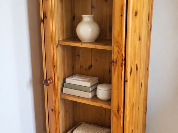 Handmade Solid Pine Glass-Fronted Display Cabinet - Main image