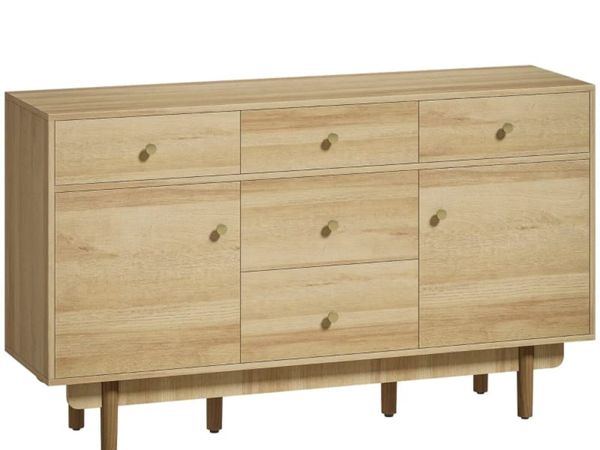 Sideboard with 5 Drawers and 2 Cabinets Buffet Cab - Main image