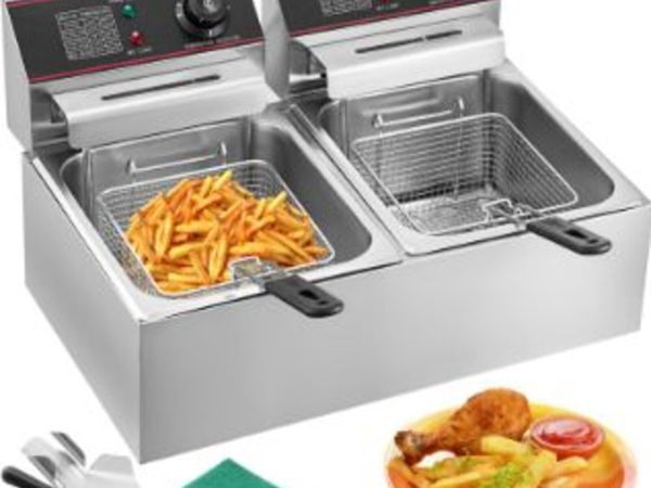 Double Deep Fat Fryer Large 5000W - Main image