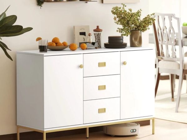 Modern White and Gold Sideboard - Main image