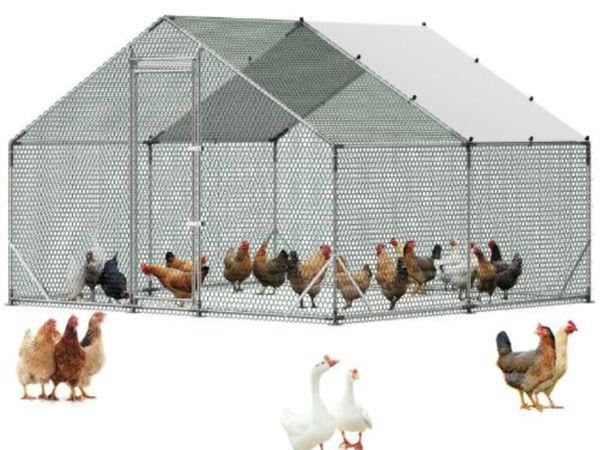Large Metal Chicken Coop, 3 x 3 x 2 m, Walk-in - Main image