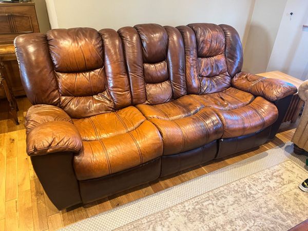 FREE 3-Seater Reclining Leather Sofa - Main image