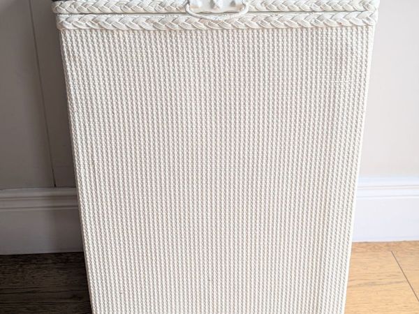 Antique Woven Laundry Basket or Bedside Locker - Main image