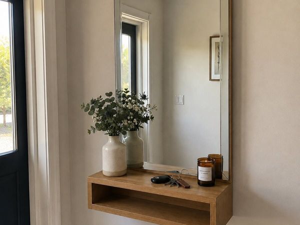 Bevelled Hall Mirror with Shelf - Main image