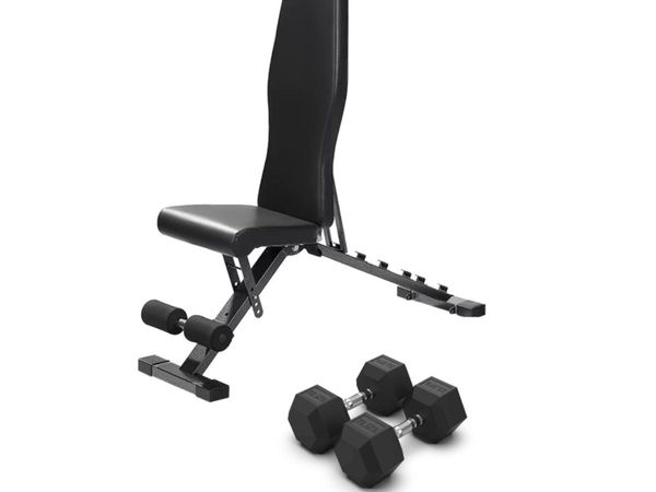 22.5kg Hex Dumbbells with Bench-Free Delivery - Main image