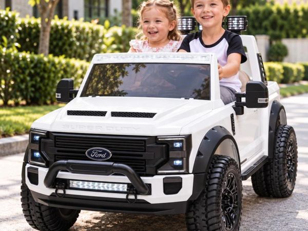 Ford Super Duty F450 24V Electric Ride On White - Main image