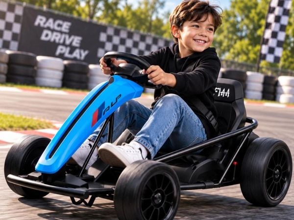 Drift 24V Electric Ride On Go Kart Blue - Main image