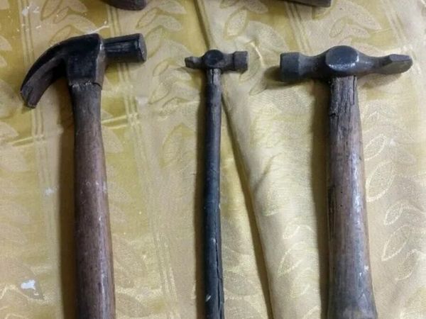 4. Vintage wooden handle hammers - Main image