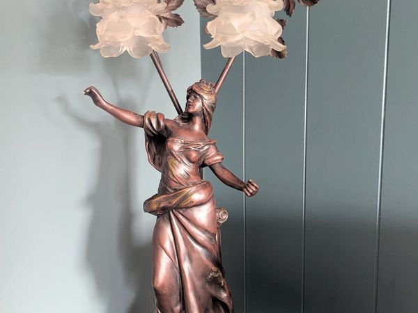 Antique Decorative table lamp flower glass shades - Main image