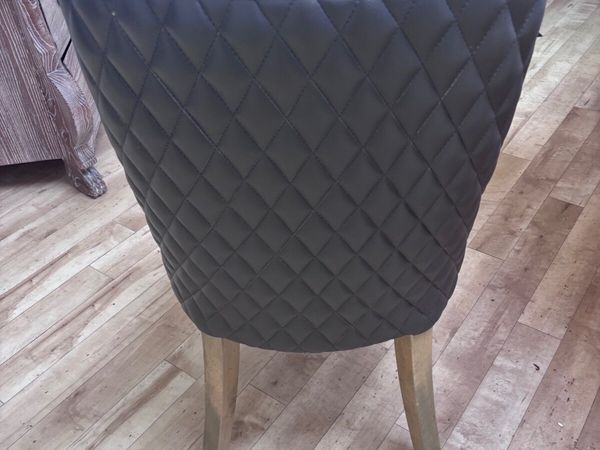 Millie Dining Chair Faux Leather x 8 in Brown - Main image