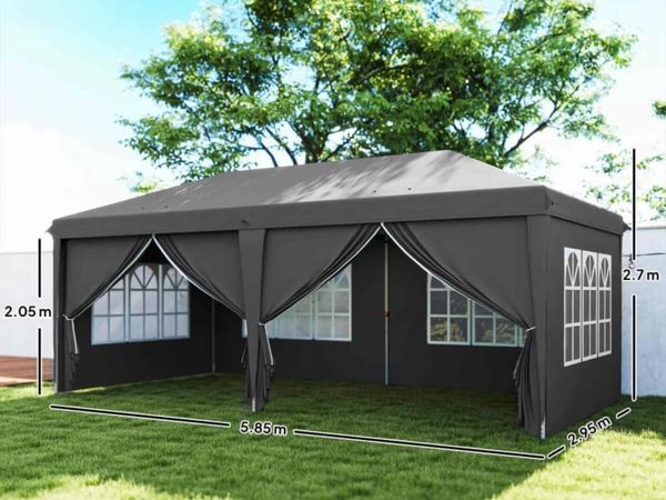 3 x 6m Pop-Up Gazebo, with Curtain Walls and Wind - Main image