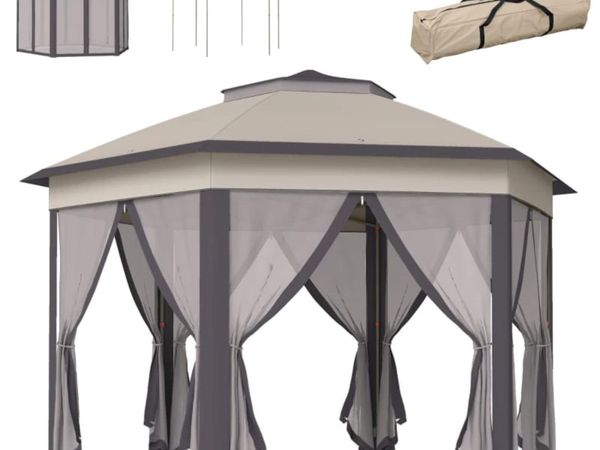 Hexagon Garden Gazebo - Pop Up Outdoor Patio Doubl - Main image