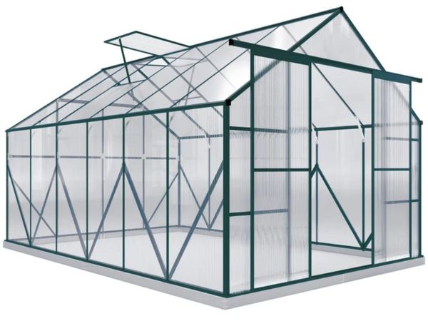 8 x 12ft Aluminium Greenhouse Polycarbonate Walk i - Main image