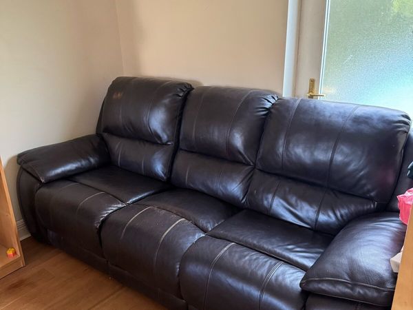 3-Seater Leather Recliner Sofa (MyHome) - Main image